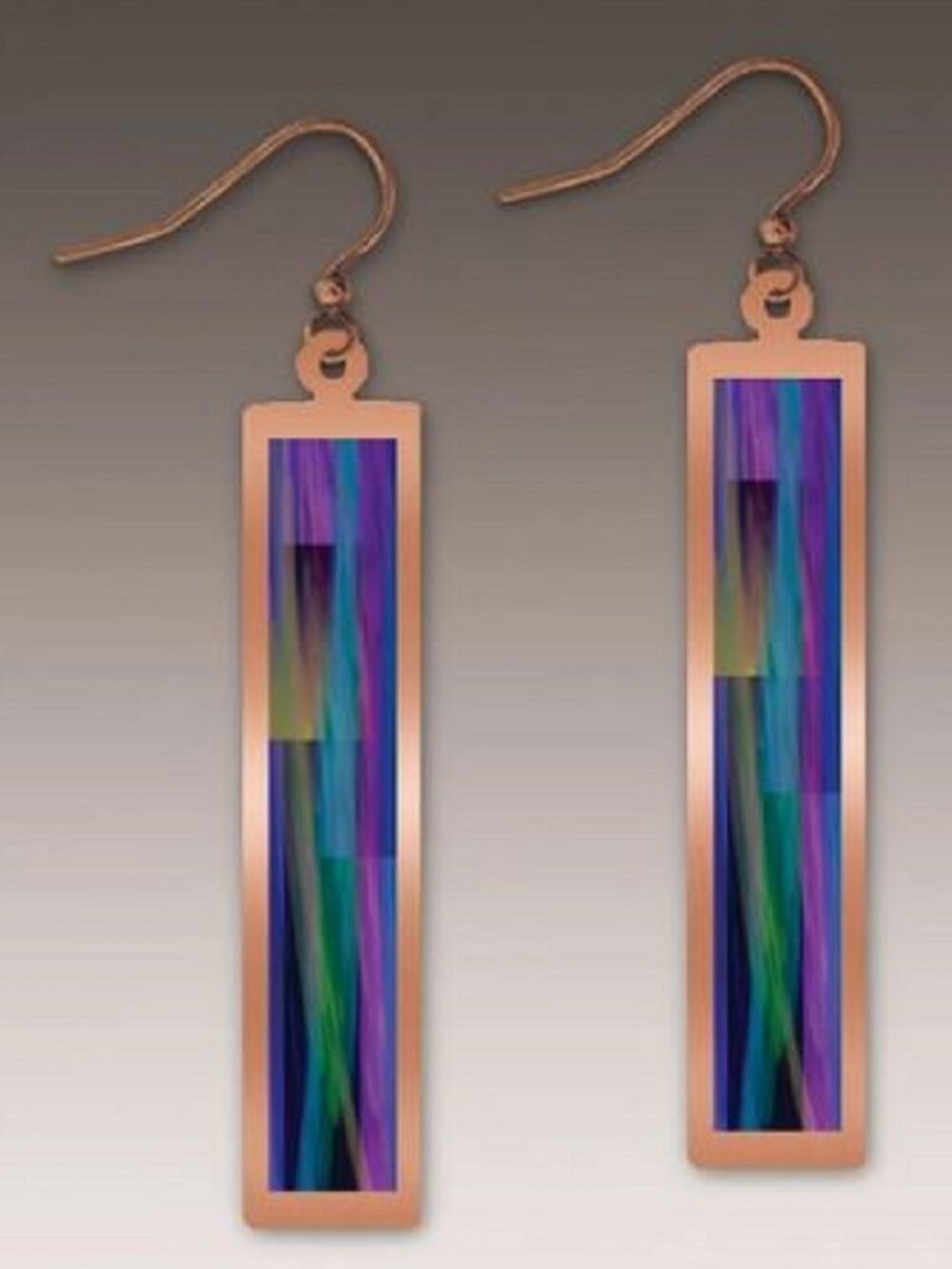 Blue & Copper Multicolored Hypo-allergenic Earrings by Illustrated Light HDSE